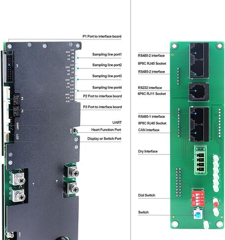 JKBMS العاكس BMS 8S-16S 24V-48V 200A - V19 BMS لتخزين الطاقة المنزلية مع منفذ UART، توازن نشط 2A، بلوتوث مدمج، RS485 وCAN، للنظام الشمسي (JK-PB2A16S20P V19) in Kuwait