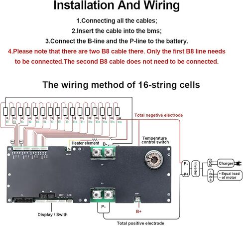 JKBMS العاكس BMS 8S-16S 24V-48V 200A - V19 BMS لتخزين الطاقة المنزلية مع منفذ UART، توازن نشط 2A، بلوتوث مدمج، RS485 وCAN، للنظام الشمسي (JK-PB2A16S20P V19) in Kuwait