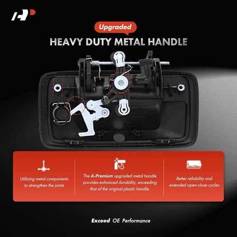 مقبض مزلاج معدني مطور من A-Premium متوافق مع Chevy Silverado 1500، Silverado 2500 3500 HD & GMC Sierra 1500 Limited، Sierra 2500 3500 HD، أسود مزخرف in Saudi Arabia
