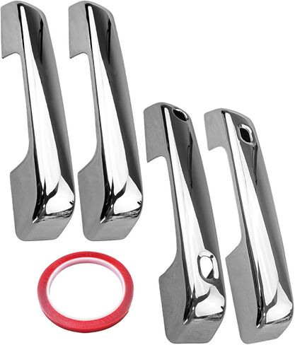 4 قطعة مقبض باب كروم يغطي قبعات مع 2 ثقوب المفاتيح صالح لفورد F150 2021-2025 F-250 F-350 F-450 F-550 سوبر ديوتي 2023-2025 in Saudi Arabia
