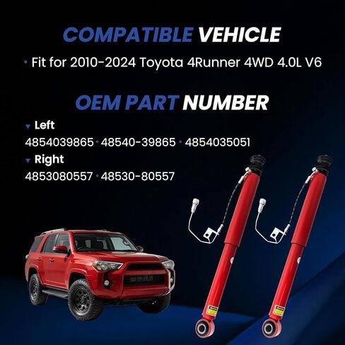 48540-39865 زوج ممتص الصدمات الخلفي متوافق مع 2010-2024 Toyota 4Runner Limited 4WD استبدال 48530-80557 4854035051 in Kuwait
