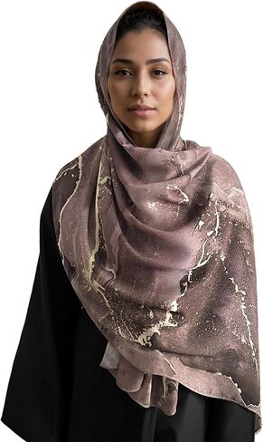 Fall Scarf Shawl For Women,Marble Printed Lightweight Cotton Feeling Head Wraps For Winter in Kuwait