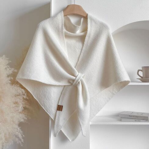 Honganda Fashion Women's Pashmina Shawl Wraps, Solid Color Knitted Shawls Scarf Poncho Cardigan Cape Sweaters in Saudi Arabia