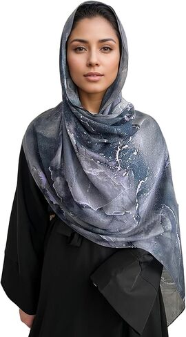 Fall Scarf Shawl For Women,Marble Printed Lightweight Cotton Feeling Head Wraps For Winter in Saudi Arabia