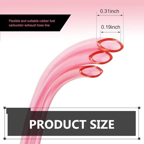 Motorcycle Carburetor Fuel Line, 9.84 Ft Rubber Leak-proof Fuel Vent Line Hose, High-temperature Resistant Waterproof Carburetor Vent Tube Pipe, for Motorcycle ATV Dirtbike (Pink) in Kuwait