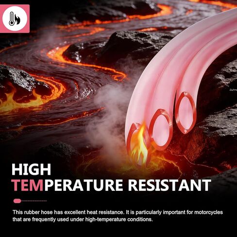 Motorcycle Carburetor Fuel Line, 9.84 Ft Rubber Leak-proof Fuel Vent Line Hose, High-temperature Resistant Waterproof Carburetor Vent Tube Pipe, for Motorcycle ATV Dirtbike (Pink) in Kuwait