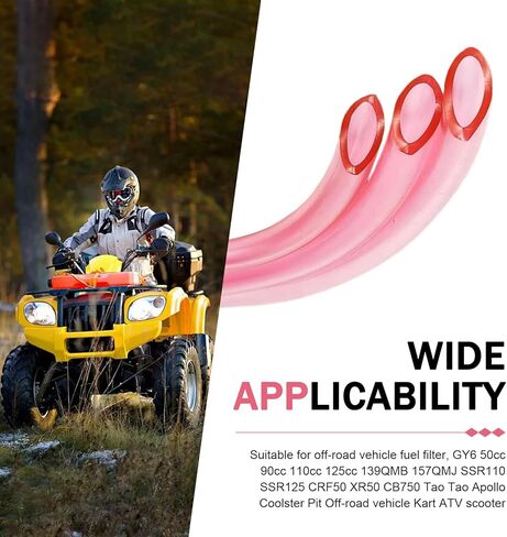 Motorcycle Carburetor Fuel Line, 9.84 Ft Rubber Leak-proof Fuel Vent Line Hose, High-temperature Resistant Waterproof Carburetor Vent Tube Pipe, for Motorcycle ATV Dirtbike (Pink) in Kuwait