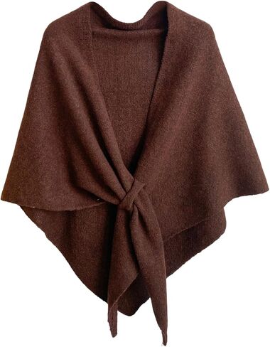 Honganda Fashion Women's Pashmina Shawl Wraps, Solid Color Knitted Shawls Scarf Poncho Cardigan Cape Sweaters in Saudi Arabia