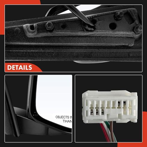 A-Premium Pair (2) Driver and Passenger Side Power Door Mirror - Compatible with Honda Odyssey 2011 2012 2013 - Heated Manual Folding Gloss Black Outside Rear View Mirror - Replace# 76250TK8A11ZA in Saudi Arabia