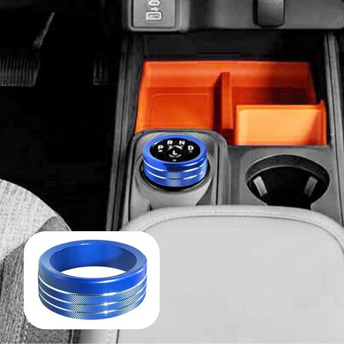 SENSHINE Knob Cover for Ford Maverick Accessories 2022 2023 2024 Air Conditioner Headlight Control Engine Start Stop Button Ring Center Console 4WD Gear Shift Switch Volume Knob Covers 7Pcs (Blue) in Saudi Arabia