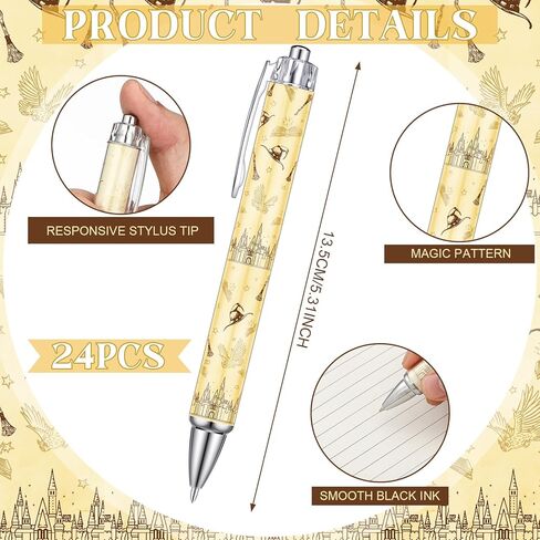 Tenceur 24 Pcs Wizard Party Gift Pens Witch Theme Favors Castle Ballpoint Pens Wizard Party Supplies Witch Birthday Decorations for Office Game Prizes Rewards Gift Bag Fillers in Saudi Arabia