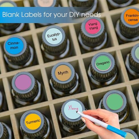 800PCS Essential Oils Labels for Bottle Caps, 1/2 Inch Circle Bottle Cap Lid Stickers for Essential Oil, Multicolor Organization Labels for Rollerball Aromatherapy Bottles in Kuwait