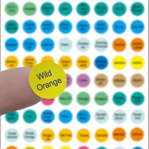 800PCS Essential Oils Labels for Bottle Caps, 1/2 Inch Circle Bottle Cap Lid Stickers for Essential Oil, Multicolor Organization Labels for Rollerball Aromatherapy Bottles in Kuwait