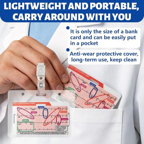 3Pcs EKG Rhythm Interpretation Card,Pocket Sized EKG Cheat Code,Portable Reference Card – Rapid Interpretation Guide Dual,Sided, Horizontal & Vertical Layout,Nurse Gifts,Medical Assistant Badge in Saudi Arabia