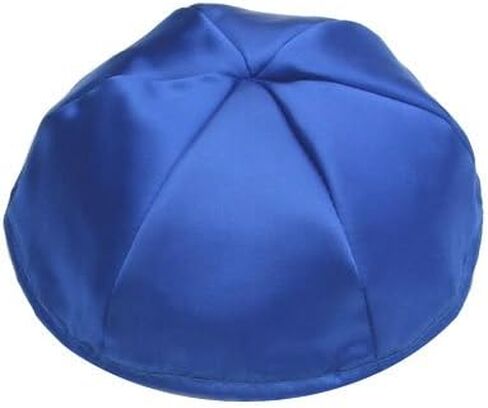 Zion Judaica Royal Navy Kippah 7 بوصات كبيرة من الحرير الأزرق روش هاشانا ياماكا قبعة صلاة للعطلات العالية حريري Yarmulke Yom Kippur Yamulke لشريط الزفاف Shul/Bat Mitzva Shabbat 6 لوحة كنيس كيبا in Saudi Arabia