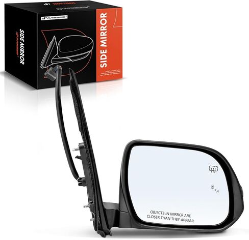 A-Premium Passenger Side Power Door Mirror - Compatible with Toyota Sienna 2013-2017 - Heated, Power Folding, Black Smooth - with Turn Signal, Puddle Light, Blind Spot Detection, Memory Function in Saudi Arabia