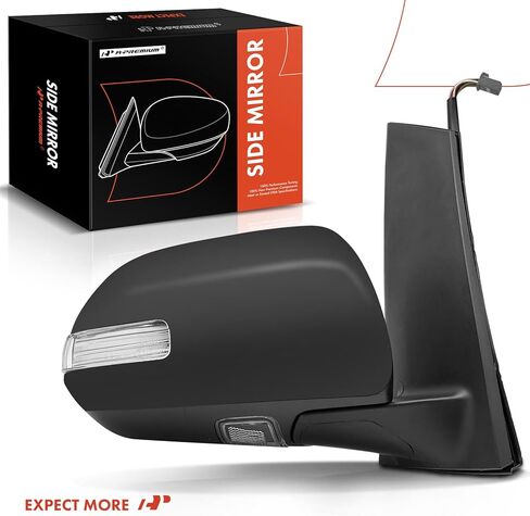 A-Premium Passenger Side Power Door Mirror - Compatible with Toyota Sienna 2013-2017 - Heated, Power Folding, Black Smooth - with Turn Signal, Puddle Light, Blind Spot Detection, Memory Function in Saudi Arabia
