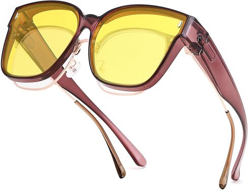 FEISEDY Polarized Sunglasses Fit Over Glasses for Men Women, Oversized Square Sun Glasses UV400 Protection Shades B4187 in Saudi Arabia