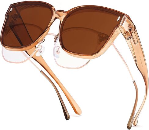 FEISEDY Polarized Sunglasses Fit Over Glasses for Men Women, Oversized Square Sun Glasses UV400 Protection Shades B4187 in Saudi Arabia