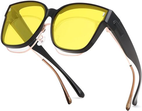 FEISEDY Polarized Sunglasses Fit Over Glasses for Men Women, Oversized Square Sun Glasses UV400 Protection Shades B4187 in Saudi Arabia
