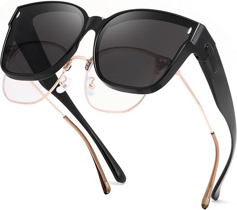 FEISEDY Polarized Sunglasses Fit Over Glasses for Men Women, Oversized Square Sun Glasses UV400 Protection Shades B4187 in Saudi Arabia