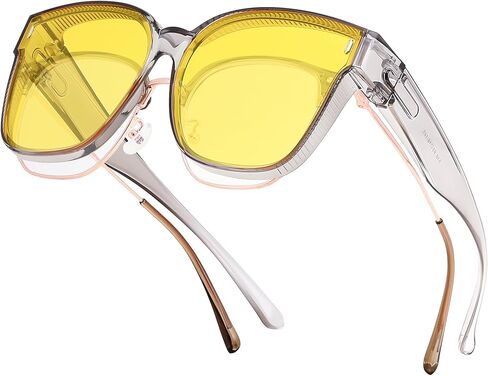 FEISEDY Polarized Sunglasses Fit Over Glasses for Men Women, Oversized Square Sun Glasses UV400 Protection Shades B4187 in Saudi Arabia