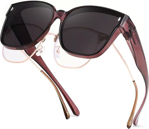 FEISEDY Polarized Sunglasses Fit Over Glasses for Men Women, Oversized Square Sun Glasses UV400 Protection Shades B4187 in Saudi Arabia