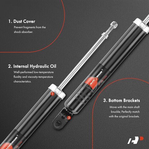 A-Premium Rear Shock Absorbers Compatible with Hyundai Elantra 2009-2012, Hatchback, 2-PC Set in Saudi Arabia
