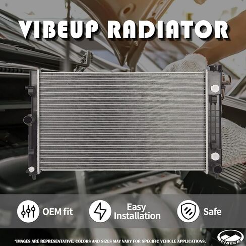 VibeUp 2537 Radiator Compatible With 1 1/4 Inch Thick Core for Chevrolet Silverado 2500 HD 3500 GMC Sierra 2500-3500 8.1L V8 | Replaces 15091841 15177266 15058684 62381413 52401619 15193104 in Kuwait