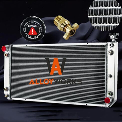 ALLOYWORKS Radiator Compatible with 1989-1993 Chevy GMC C/K Series 1500 2500 3500 Picku 6.2L V8 Diesel Car Radiators, 1990 1991 1992 4 Row Core Radiator, OEM# CC391, Crossflow Radiator(34" x 17" Core) in Saudi Arabia