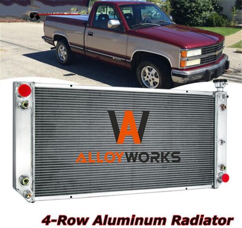 ALLOYWORKS Radiator Compatible with 1989-1993 Chevy GMC C/K Series 1500 2500 3500 Picku 6.2L V8 Diesel Car Radiators, 1990 1991 1992 4 Row Core Radiator, OEM# CC391, Crossflow Radiator(34" x 17" Core) in Saudi Arabia