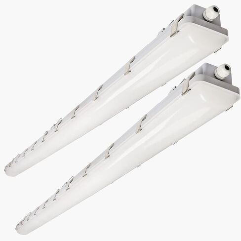 dakason 8ft أدى ضوء ضيق بخار 120-100-80w الانضباطي، 15600lm أدى بخار دليل الإضاءة لاعبا اساسيا ip66 100-277v، أضواء متجر في الهواء الطلق للماء لوقوف السيارات المرآب غسيل السيارات مستودع 2-حزمة in Kuwait