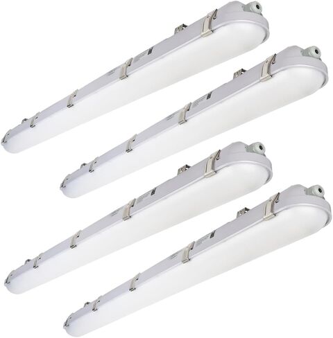 dakason 8ft أدى ضوء ضيق بخار 120-100-80w الانضباطي، 15600lm أدى بخار دليل الإضاءة لاعبا اساسيا ip66 100-277v، أضواء متجر في الهواء الطلق للماء لوقوف السيارات المرآب غسيل السيارات مستودع 2-حزمة in Kuwait