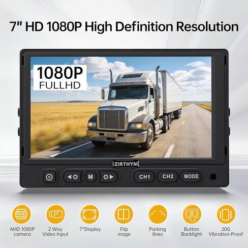 7" AHD 1080P Back up Camera Systems for Truck Plug and Play, IP69K Waterproof Heavy-Duty Reverse Camera, 20G Vibration-Proof for RVs/Trailers/Tractors/Excavators/Caravans/Heavy Equipment in Saudi Arabia
