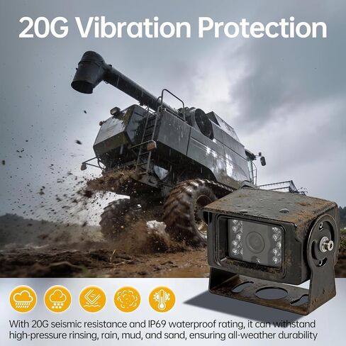 7" AHD 1080P Back up Camera Systems for Truck Plug and Play, IP69K Waterproof Heavy-Duty Reverse Camera, 20G Vibration-Proof for RVs/Trailers/Tractors/Excavators/Caravans/Heavy Equipment in Saudi Arabia
