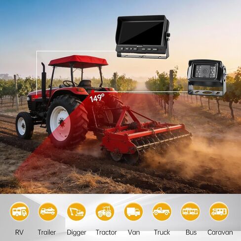 7" AHD 1080P Back up Camera Systems for Truck Plug and Play, IP69K Waterproof Heavy-Duty Reverse Camera, 20G Vibration-Proof for RVs/Trailers/Tractors/Excavators/Caravans/Heavy Equipment in Saudi Arabia