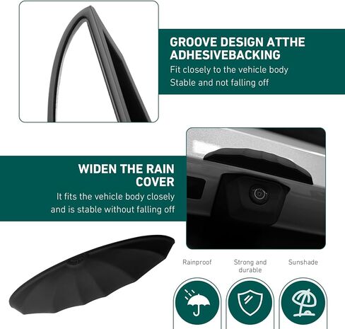 Car Rear View Camera Cover, Silicone Anti-rain Car Rear View Camera Cover, Protective Accessories for Vehicle Backup Dashcam, Universal for Most Cars (Black) in Kuwait