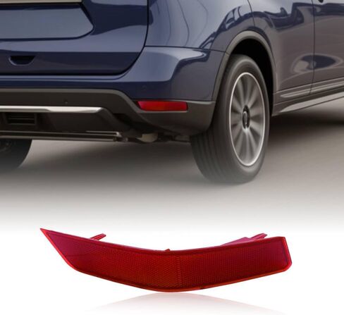 Passenger Side Rear Reflector Bumper, Compatible with Nissan Rogue 2017–2019, 26560-6FV0A, 26565-6FV0A, NI1184105‌, NI1185105C‌, 26560 6FV0A‌, Rear Bumper Reflector Tail Light, Right in Saudi Arabia