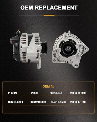 ROADFAR New Alternator Compatible 2003 2004 2005 2006 2007 2008 2009 for Toyota for Sequoia Limited/SR5 4.7L, Replace 11090 in Saudi Arabia