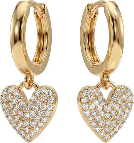 Mevecco Gold Dainty Dangle Hoop Earrings for Women 14K Gold Plated Delicate cute Geometric Triangle Cone Dangle Earrings in Kuwait