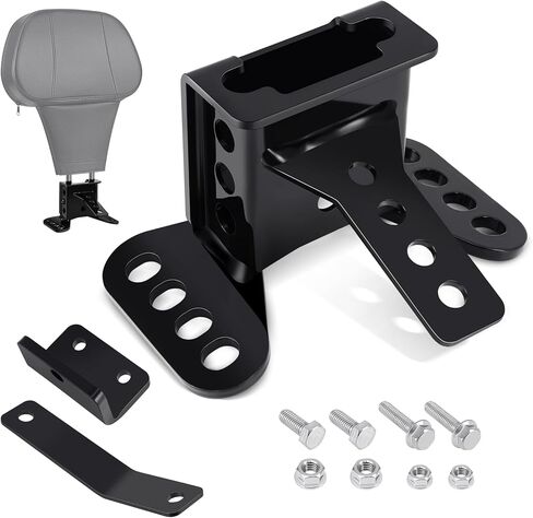 Benlari Driver Backrest Bracket, Adjustable Rider Driver Backrest Mounting Hardware Kit Fit for Harley Davidson Touring Street Glide Road Glide Electra Glide Road King CVO 1988-2024, Black in Saudi Arabia