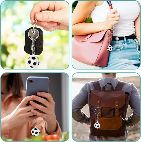 4 Pcs Soccer Ball Keychains, Portable Soccer Key Ring, Mini Football Pendant, Outdoors Keyring, Soccer-Keychain for Backpack, Cars in Kuwait