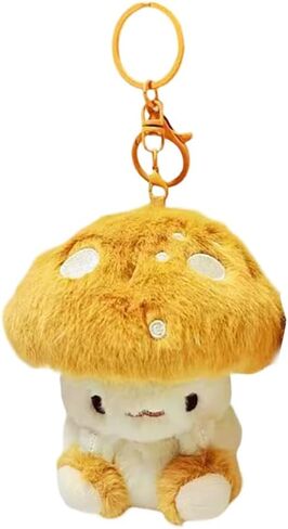 Mushroom Cute Keychain Fluffy Bag Charms for Purse Backpack Gift in Saudi Arabia