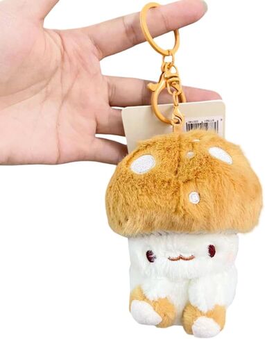 Mushroom Cute Keychain Fluffy Bag Charms for Purse Backpack Gift in Saudi Arabia