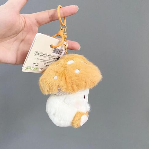 Mushroom Cute Keychain Fluffy Bag Charms for Purse Backpack Gift in Saudi Arabia