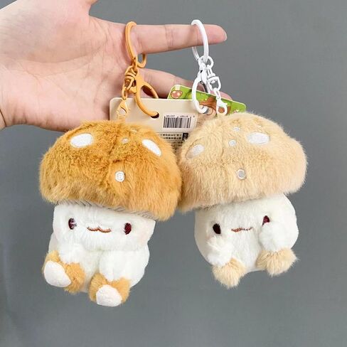 Mushroom Cute Keychain Fluffy Bag Charms for Purse Backpack Gift in Saudi Arabia
