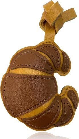 Handmade Leather Croissant Bag Charm, Cute Bread Keychain for Handbags Purses Backpack Accessories Charms in Saudi Arabia