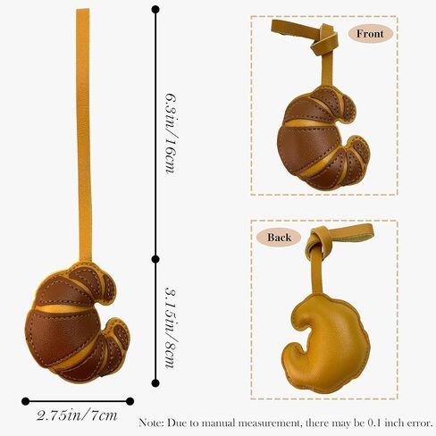 Handmade Leather Croissant Bag Charm, Cute Bread Keychain for Handbags Purses Backpack Accessories Charms in Saudi Arabia