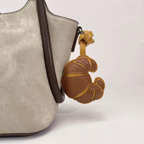 Handmade Leather Croissant Bag Charm, Cute Bread Keychain for Handbags Purses Backpack Accessories Charms in Saudi Arabia