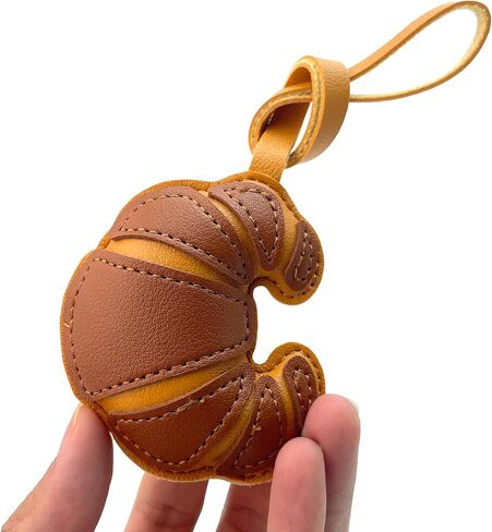 Handmade Leather Croissant Bag Charm, Cute Bread Keychain for Handbags Purses Backpack Accessories Charms in Saudi Arabia